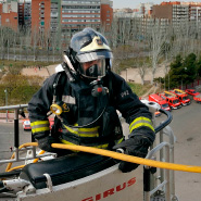Entrenamiento de los bomberos de Zaragoza