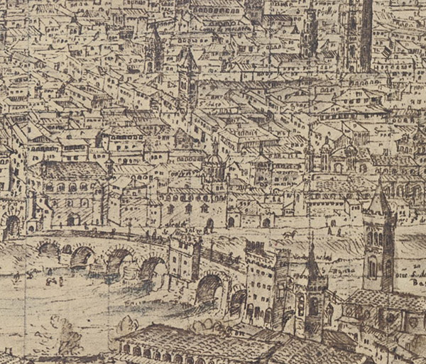 Panorámica de Zaragoza en el siglo XVI