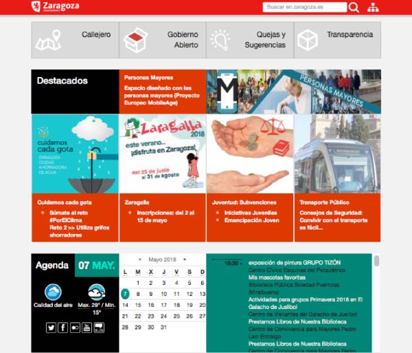 SEDE WEB DEL AYUNTAMIENTO DE ZARAGOZA